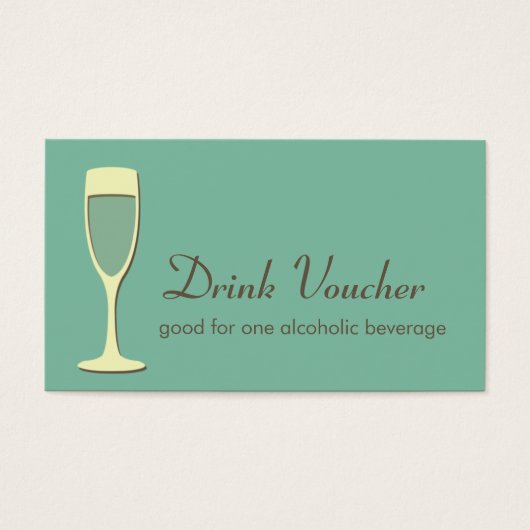 カクテルシャンパングラスイベントグリーンドリンクチケット (正面)