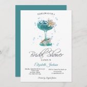 カクテルシーシェルズサマーブライダルシャワー 招待状 (正面/裏面)