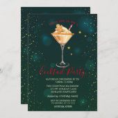 カクテルジンジャーブレッドクッキーの星クリスマス 招待状 (正面/裏面)