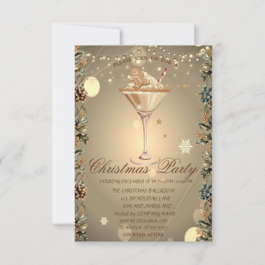 カクテルジンジャーブレッド支店クリスマスカンパニー 招待状 (正面)