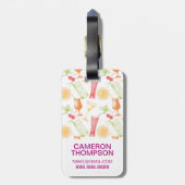 カクテルスケッチパターン|モノグラム ラゲッジタグ (裏面縦)