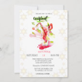 カクテルスノーフレークスクリスマスパーティー 招待状 (正面)