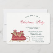 カクテルスノーフレークスレッドクリスマス企業のパーティー 招待状 (正面)