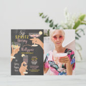 カクテルスプリッツフォトパーティードリンク誕生日 招待状 (スタンド正面)