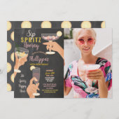カクテルスプリッツフォトパーティードリンク誕生日 招待状 (正面/裏面)