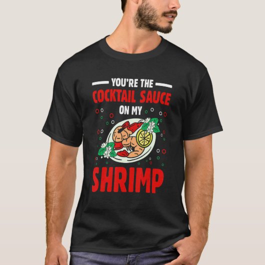 カクテルソース海老シーフードカニ食べズ Tシャツ (正面)