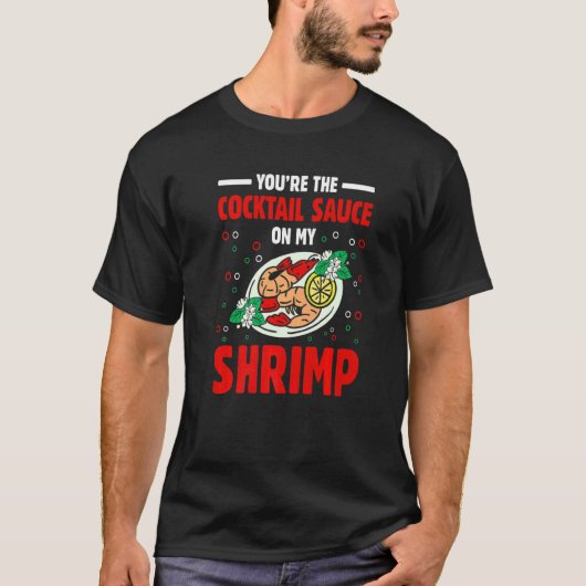カクテルソース海老シーフードカニ食べズ Tシャツ (正面)