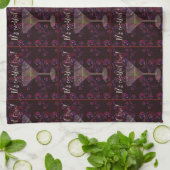 カクテルタイムのおもしろいmartiniの泡パターン キッチンタオル (折り畳み)