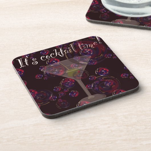 カクテルタイムのおもしろいmartiniの泡パターン コースター (左側)