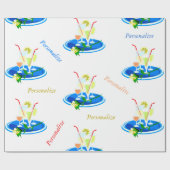 カクテルトレイ&カクテルドリンクのパーソナライズ ラッピングペーパー (フラット)