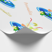 カクテルトレイ&カクテルドリンクのパーソナライズ ラッピングペーパー (角)