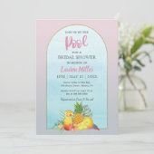 カクテルトロピカルドリンクプールサイドブライダルシャワー 招待状 (スタンド正面)