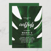 カクテルトロピカルモンステラリーフパーティー 招待状 (正面/裏面)