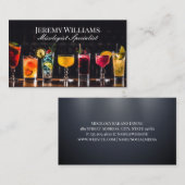 カクテルドリンクの列のバー 名刺 (正面/裏面)