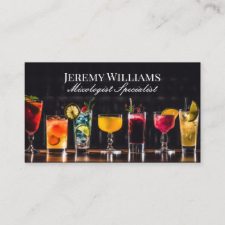 カクテルドリンクの列のバー 名刺