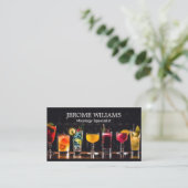 カクテルドリンクをミックスしたバートップ 名刺 (スタンド正面)