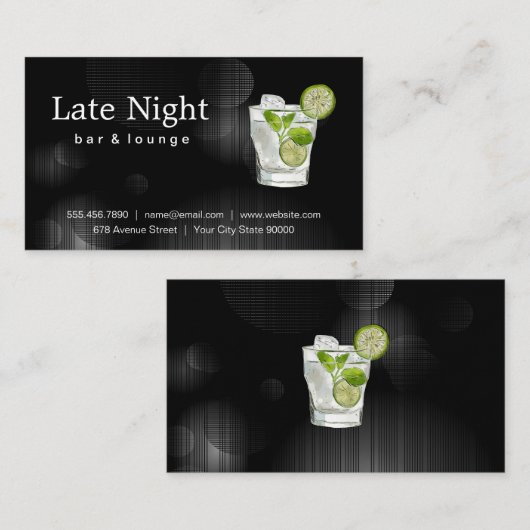 カクテルドリンクイラストレーション | バー室 名刺 (正面/裏面)