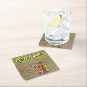 カクテルドリンクイラストレーション-血メアリーコースター スクエアペーパーコースター (インサイチュ)