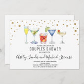 カクテルドリンクカップルウェディングシャワー 招待状 (正面/裏面)