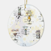 カクテルドリンクレシピデザイン セラミックオーナメント (左)