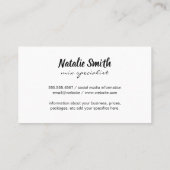 カクテルドリンク | バーテンダー | レストラン 名刺 (裏面)