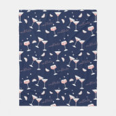 カクテルドリンク，メガネ&レモンスライス海軍 フリースブランケット (正面)