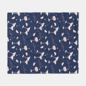 カクテルドリンク，メガネ&レモンスライス海軍 フリースブランケット (正面(横))