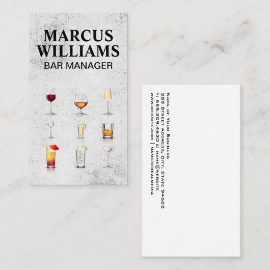 カクテルドリンク 名刺 (正面/裏面)