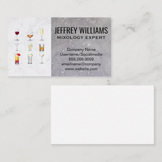 カクテルドリンク | 混合学 名刺 (正面/裏面)