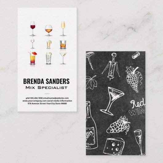 カクテルドリンク | Bartender 名刺 (正面/裏面)