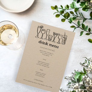 カクテルドールスケッチモダン素朴カスタムドリンク メニュー