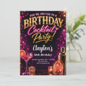 カクテルナイトテーマの誕生日パーティー 招待状 (スタンド正面)