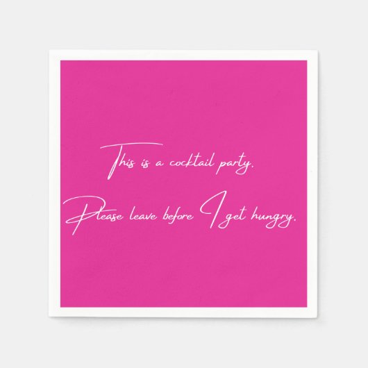 カクテルナプキンおもしろいピンクパーティー スタンダードカクテルナプキン (正面)