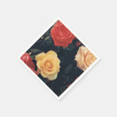 カクテルナプキンスとバラ スタンダードカクテルナプキン (角)