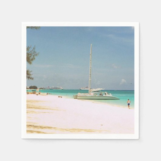 カクテルナプキンスとビーチシーン スタンダードカクテルナプキン (正面)