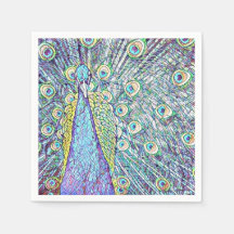 カクテルナプキンスウィッかわいらしピーコックデザイン