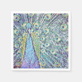 カクテルナプキンスウィッかわいらしピーコックデザイン スタンダードカクテルナプキン