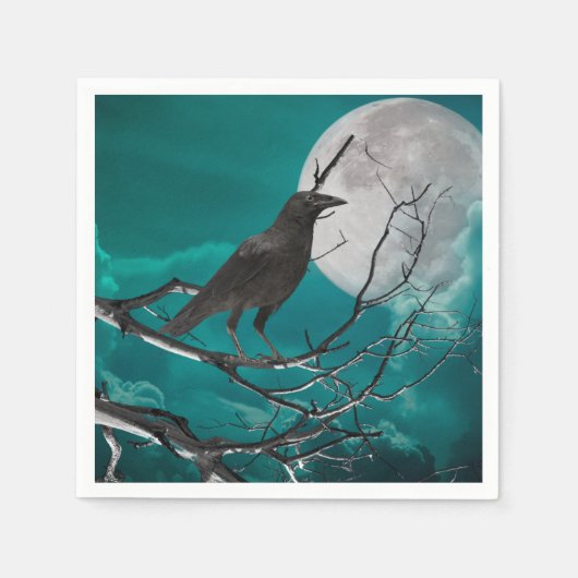 カクテルナプキンズザレイヴンinグリーン スタンダードカクテルナプキン (正面)