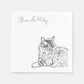 カクテルナプキン結婚の猫ナプキン スタンダードカクテルナプキン (正面)