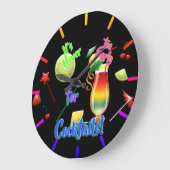 カクテルネオンホームバー ラージ壁時計 (傾斜)