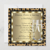 カクテルハイヒールシューズヒョウ誕生日パーティー 招待状 (裏面)