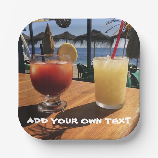 カクテルバイザシーカスタム文字 ペーパープレート (正面)