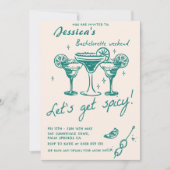 カクテルバチェロレッテ週末の旅程パーティー 招待状 (正面)