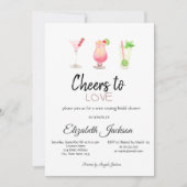 カクテルバラ金ゴールドサマーブライダルシャワー 招待状 (正面)