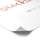 カクテルバラ金ゴールド結婚のサイン ポスター (角)