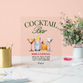 カクテルバーグリーン&レッドクラシー アクリルサイン (ウェディング)