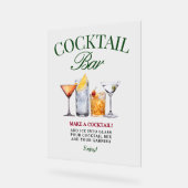 カクテルバーグリーン&レッドクラシー アクリルサイン (傾斜)