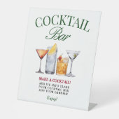 カクテルバーグリーン&レッドクラシー 台座サイン (正面)