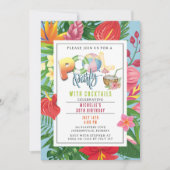カクテルバースデーパーティー付きプールパーティー 招待状 (正面)