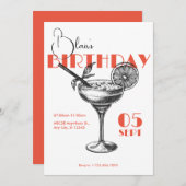 カクテルバースデーパーティー 招待状 (正面/裏面)